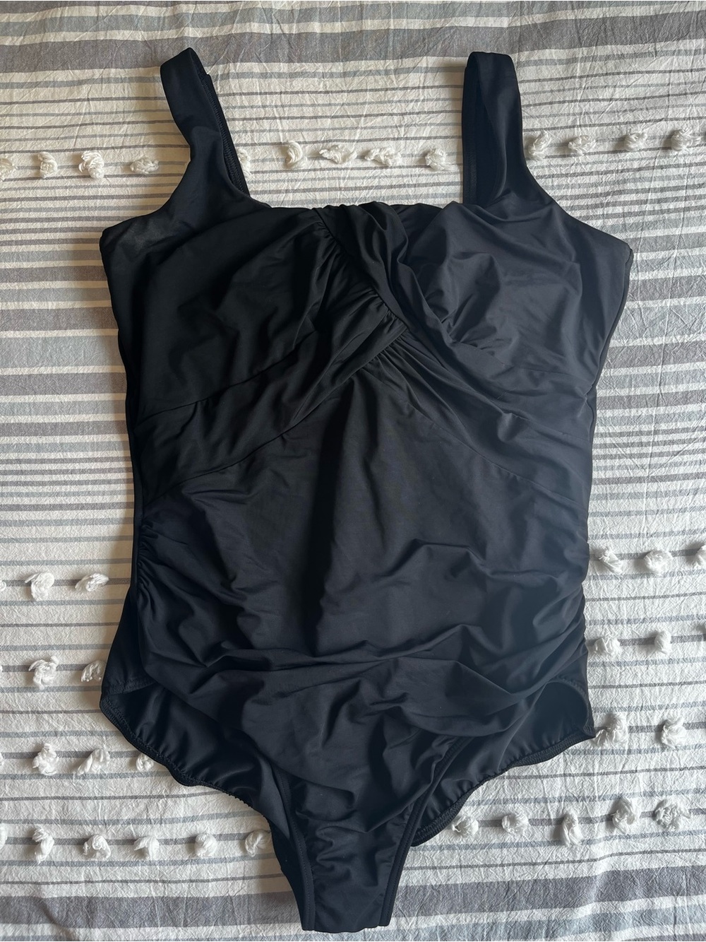 Lands’ End Women’s Plus One Piece Crossover Underwire Tank Suit in 16W